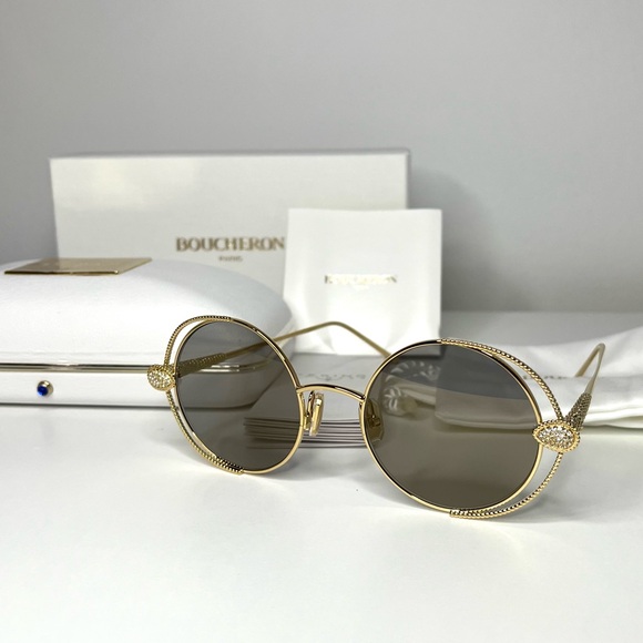 Boucheron Paris NWT Round Gold Sunglasses BC0031S 002 - Picture 2 of 8